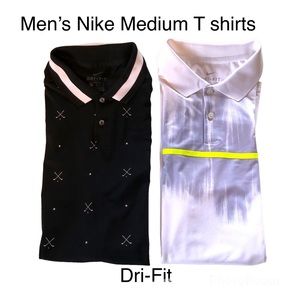 ONE Purchase! Two Nike men’s medium Dri-fit short sleeve shirts. Like new!